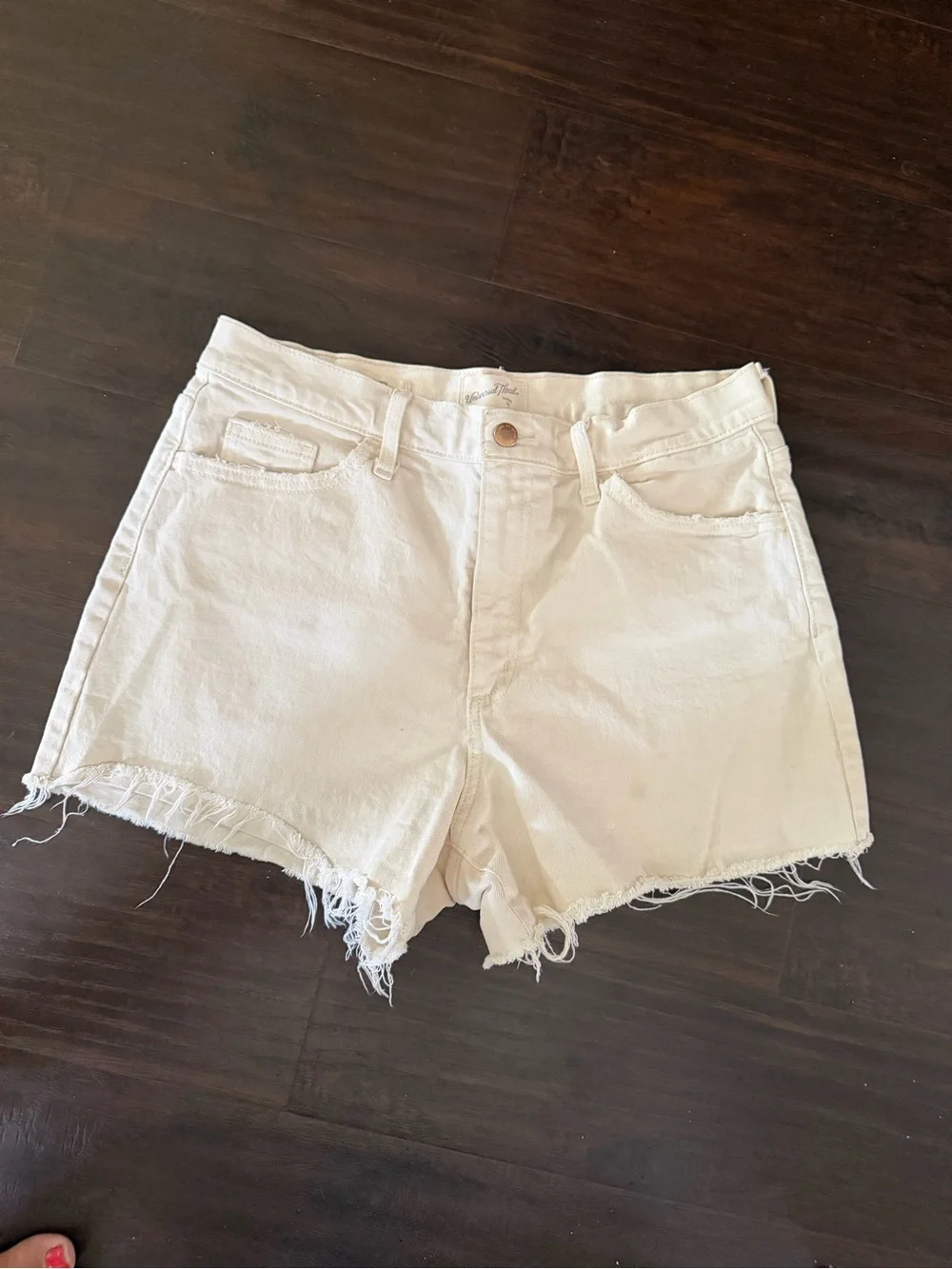 Universal Thread White Frayed Hem Denim Shorts